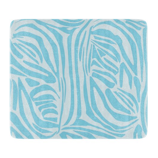 Blauwe zebraprint snijplank (Voorkant)