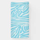 Blauwe zebraprint spandoek (Verticaal)