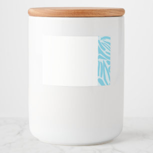 Blauwe zebraprint voedselcontainer etiket