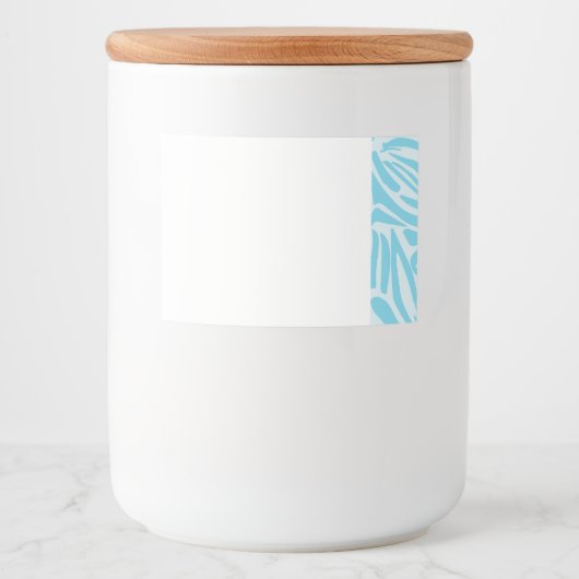 Blauwe zebraprint voedselcontainer etiket (Voorkant)