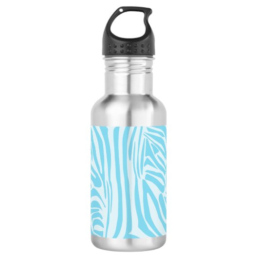 Blauwe zebraprint waterfles (Voorkant)