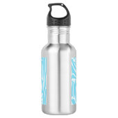 Blauwe zebraprint waterfles (Achterkant)