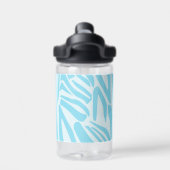 Blauwe zebraprint waterfles (Achterkant)