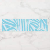 Blauwe zebraprint waterfles etiket (Enkel label)
