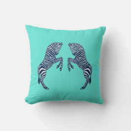 Blauwe zebra's kussen