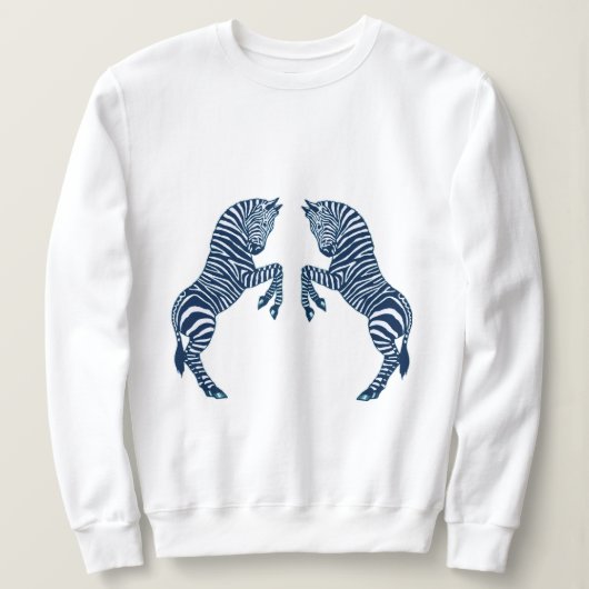 Blauwe Zebras Trui (Design voorkant)