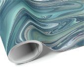 Blauwe Zee Abstract Schilderij Cadeaupapier (Rol Hoek)