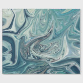 Blauwe Zee Abstract Schilderij Cadeaupapier (Vlak)