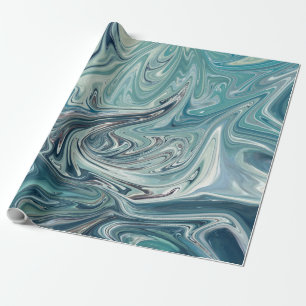 Blauwe Zee Abstract Schilderij Cadeaupapier