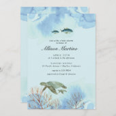 Blauwe Zee Baby shower Kaart (Voorkant / Achterkant)