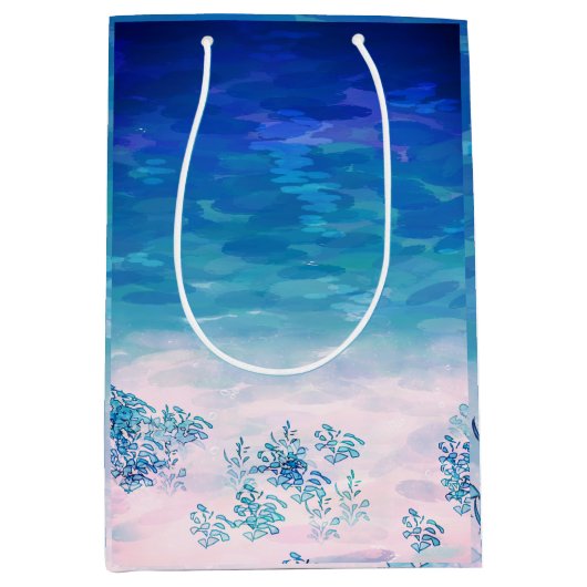 Blauwe Zee Beach Medium Cadeauzakje (Voorkant)