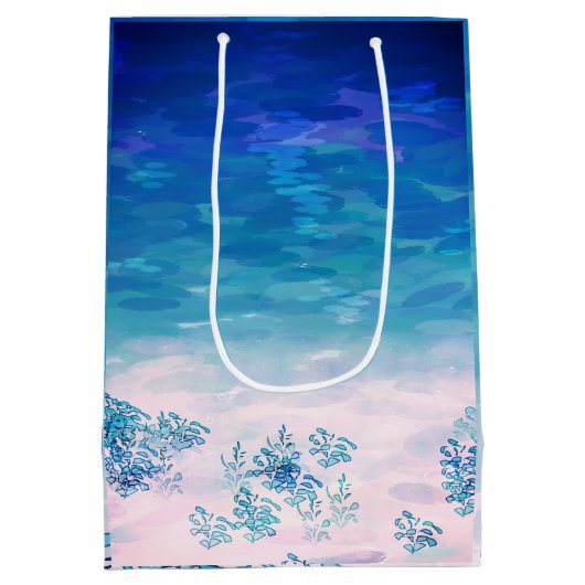 Blauwe Zee Beach Medium Cadeauzakje (Achterkant)