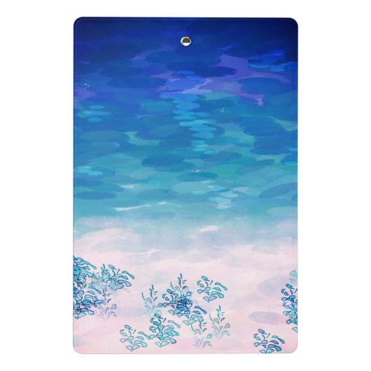 Blauwe Zee Beach Mini Klembord (Achterkant)