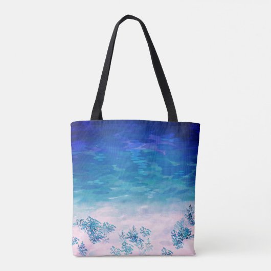 Blauwe Zee Beach Tote Bag (Achterkant)