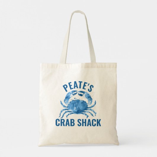 Blauwe Zee-Carb waterverven illustratie Tote Bag (Achterkant)