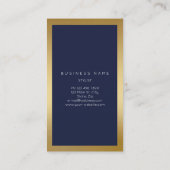 Blauwe zee Golden Lijst Minimale Abstracte vertica Visitekaartje (Achterkant)