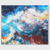 Blauwe zee golf. Kunstmatige spetters van heldere  Cadeaupapier (Vlak)