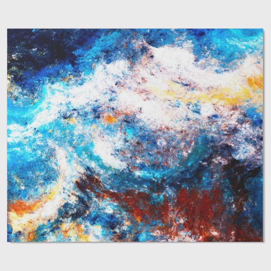 Blauwe zee golf. Kunstmatige spetters van heldere  Cadeaupapier (Vlak)