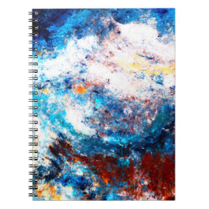 Blauwe zee golf. Kunstmatige spetters van heldere Notitieboek