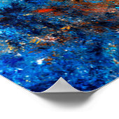 Blauwe zee golf. Kunstmatige spetters van heldere  Poster (Hoek)