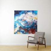 Blauwe zee golf. Kunstmatige spetters van heldere  Wandkleed (In situ)