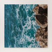 Blauwe zee golven legpuzzel (Verticaal)