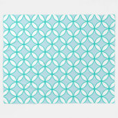 Blauwe, zee groene en witte bladen, diamanten fleece deken (Voorkant (Horizontaal))