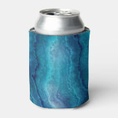 Blauwe Zee groene geagattextuur Blikjeskoeler (Blikje Voorkant)