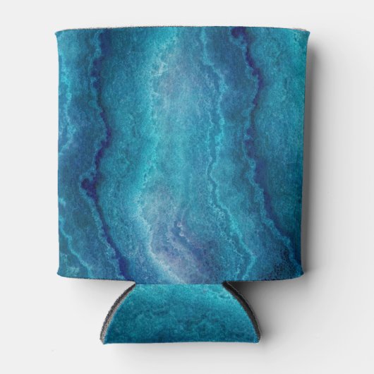 Blauwe Zee groene geagattextuur Blikjeskoeler (Voorkant)