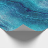 Blauwe Zee groene geagattextuur Cadeaupapier (Hoek)