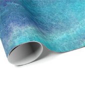 Blauwe Zee groene geagattextuur Cadeaupapier (Rol Hoek)