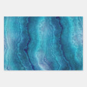 Blauwe Zee groene geagattextuur Inpakpapier Vel (Voorkant 3)