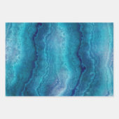 Blauwe Zee groene geagattextuur Inpakpapier Vel (Voorkant 2)