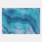 Blauwe Zee groene geagattextuur Inpakpapier Vel (Voorkant 3)