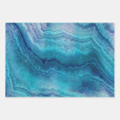 Blauwe Zee groene geagattextuur Inpakpapier Vel (Voorkant 2)