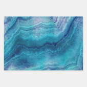 Blauwe Zee groene geagattextuur Inpakpapier Vel (Voorkant)