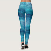 Blauwe Zee groene geagattextuur Leggings (Achterkant)