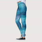Blauwe Zee groene geagattextuur Leggings (Links)