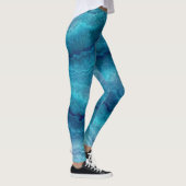 Blauwe Zee groene geagattextuur Leggings (Rechts)