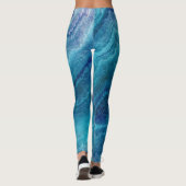 Blauwe Zee groene geagattextuur Leggings (Achterkant)