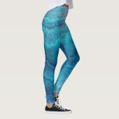 Blauwe Zee groene geagattextuur Leggings (Rechts)