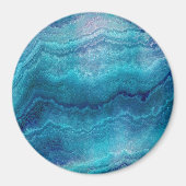 Blauwe Zee groene geagattextuur Magneet (Voorkant)