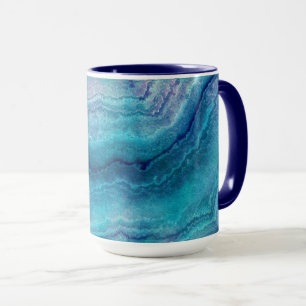 Blauwe Zee groene geagattextuur Mok