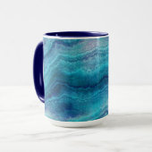 Blauwe Zee groene geagattextuur Mok (Voorkant links)