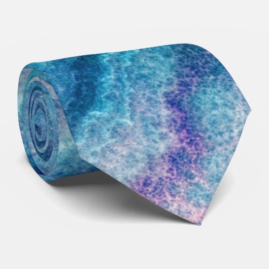 Blauwe Zee groene geagattextuur Stropdas (Opgerold)