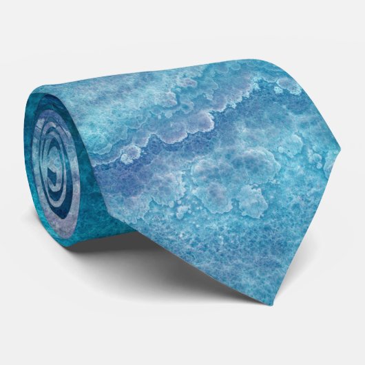 Blauwe Zee groene geagattextuur Stropdas (Opgerold)