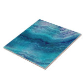 Blauwe Zee groene geagattextuur Tegeltje (Zijkant)