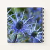Blauwe Zee Hulst Distel Monogram Notitieboek (Achterkant)