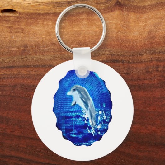 Blauwe Zee lekkende dolfijn Sleutelhanger (Voorkant)