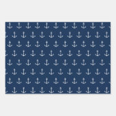 Blauwe zee Nautical Anchor Stripes Zee Life Inpakpapier Vel (Voorkant)